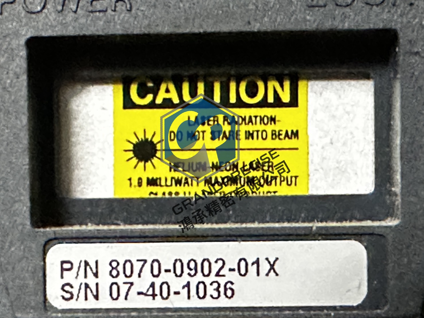 Zygo He-Ne Laser 8070-0902-01X 銘板